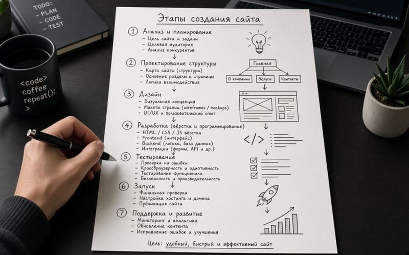Этапы создания сайта