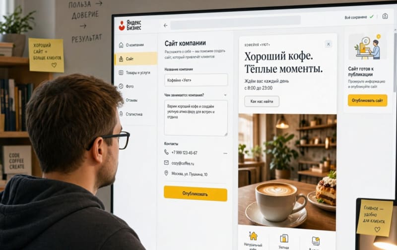 Как создать сайт на Яндекс.Бизнес